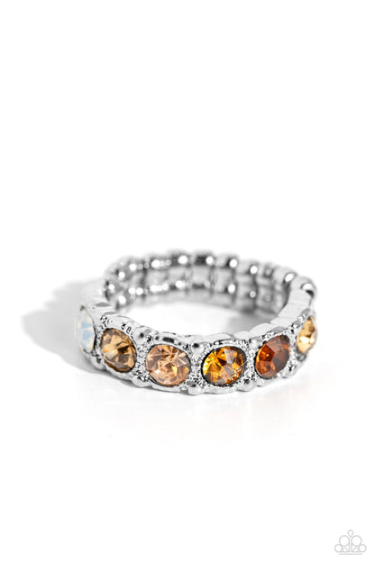 Taming Twilight - Brown Ombre Rhinestone Ring - Paparazzi Accessories