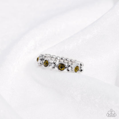 Modestly Modern - Green Rhinestone Ring - Paparazzi Accessories