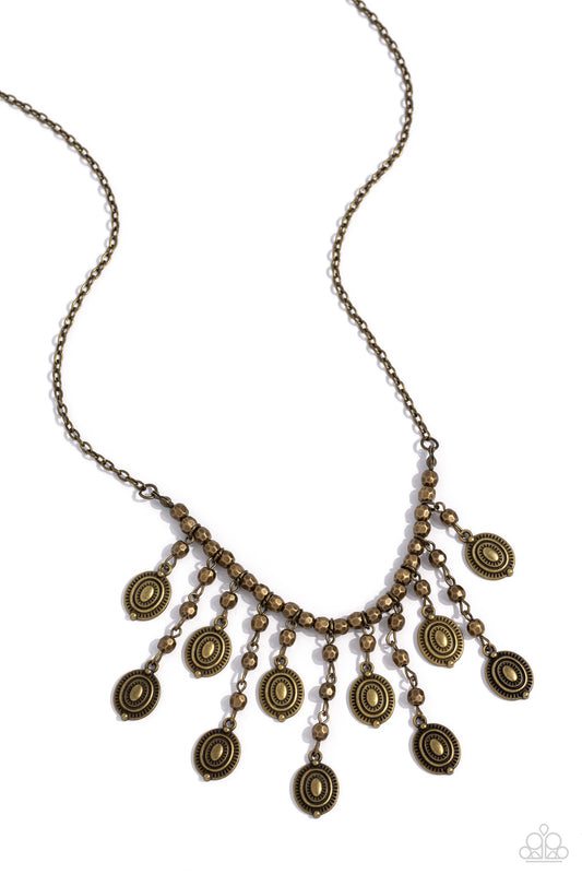 Leave it in the PASTURE - Brass Necklace - Paparazzi Accessories