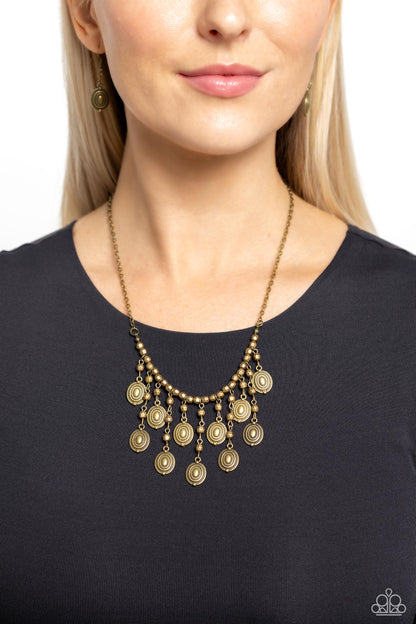 Leave it in the PASTURE - Brass Necklace - Paparazzi Accessories