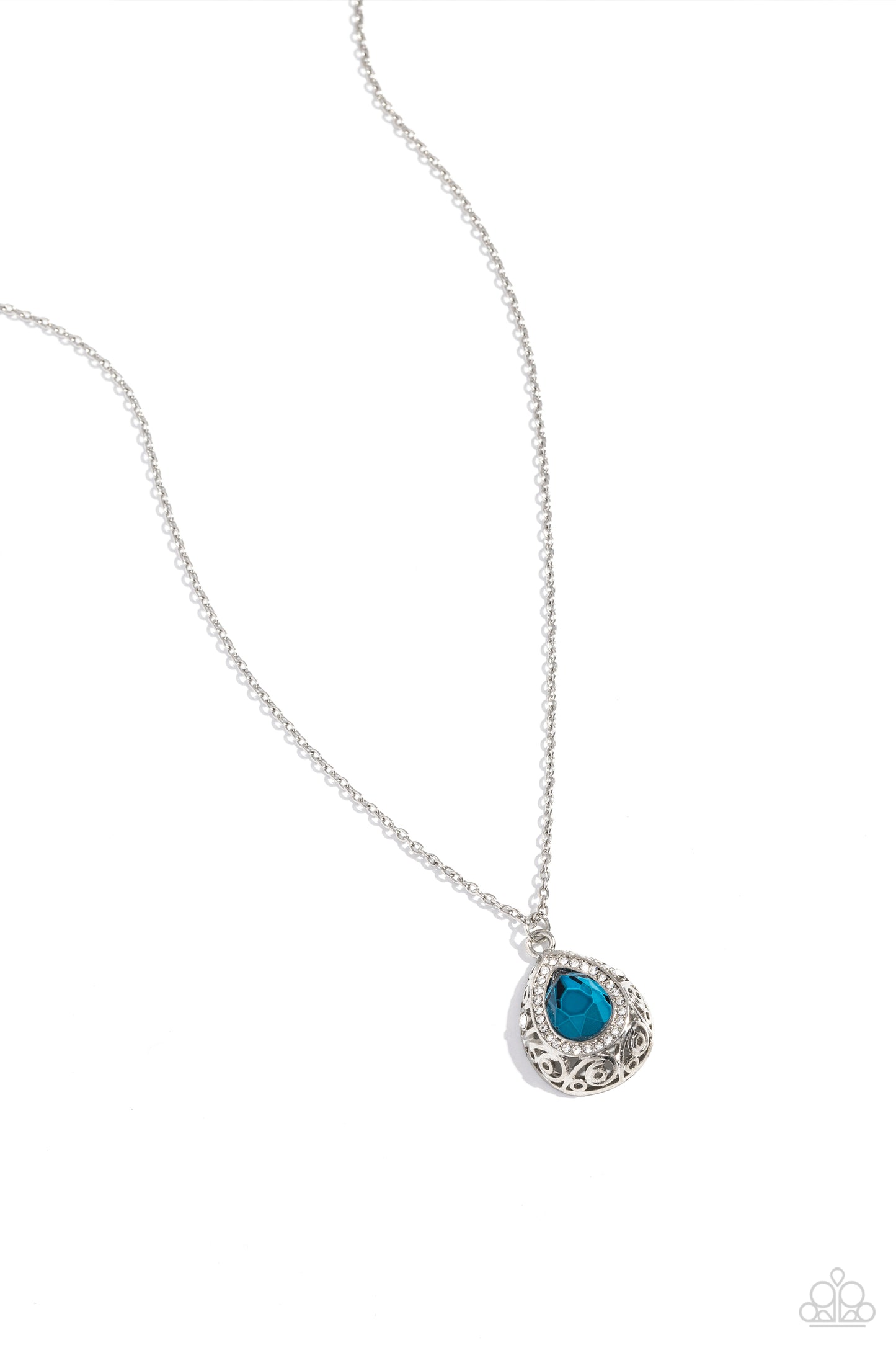 Gracefully Glamorous - Blue Teardrop Pendant Necklace - Paparazzi Accessories
