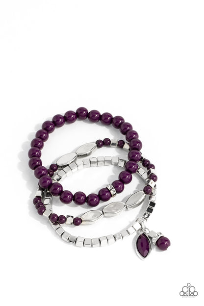 Redefined Romance - Purple Stretchy Bracelet Stack - Paparazzi Accessories