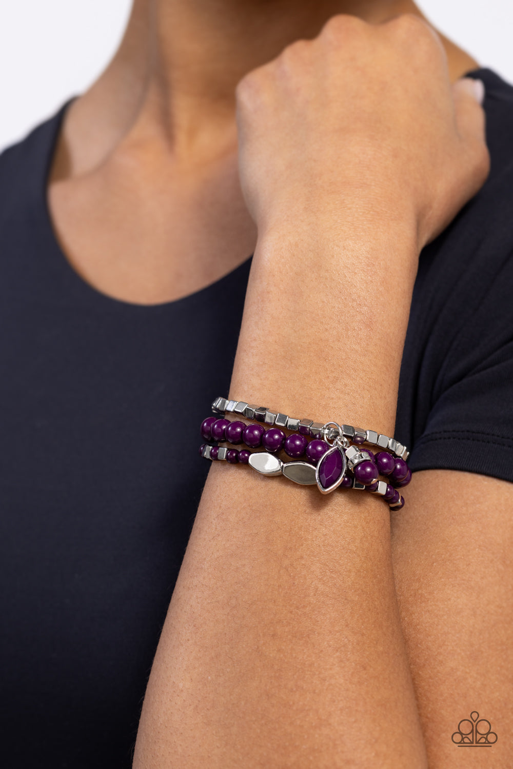 Redefined Romance - Purple Stretchy Bracelet Stack - Paparazzi Accessories