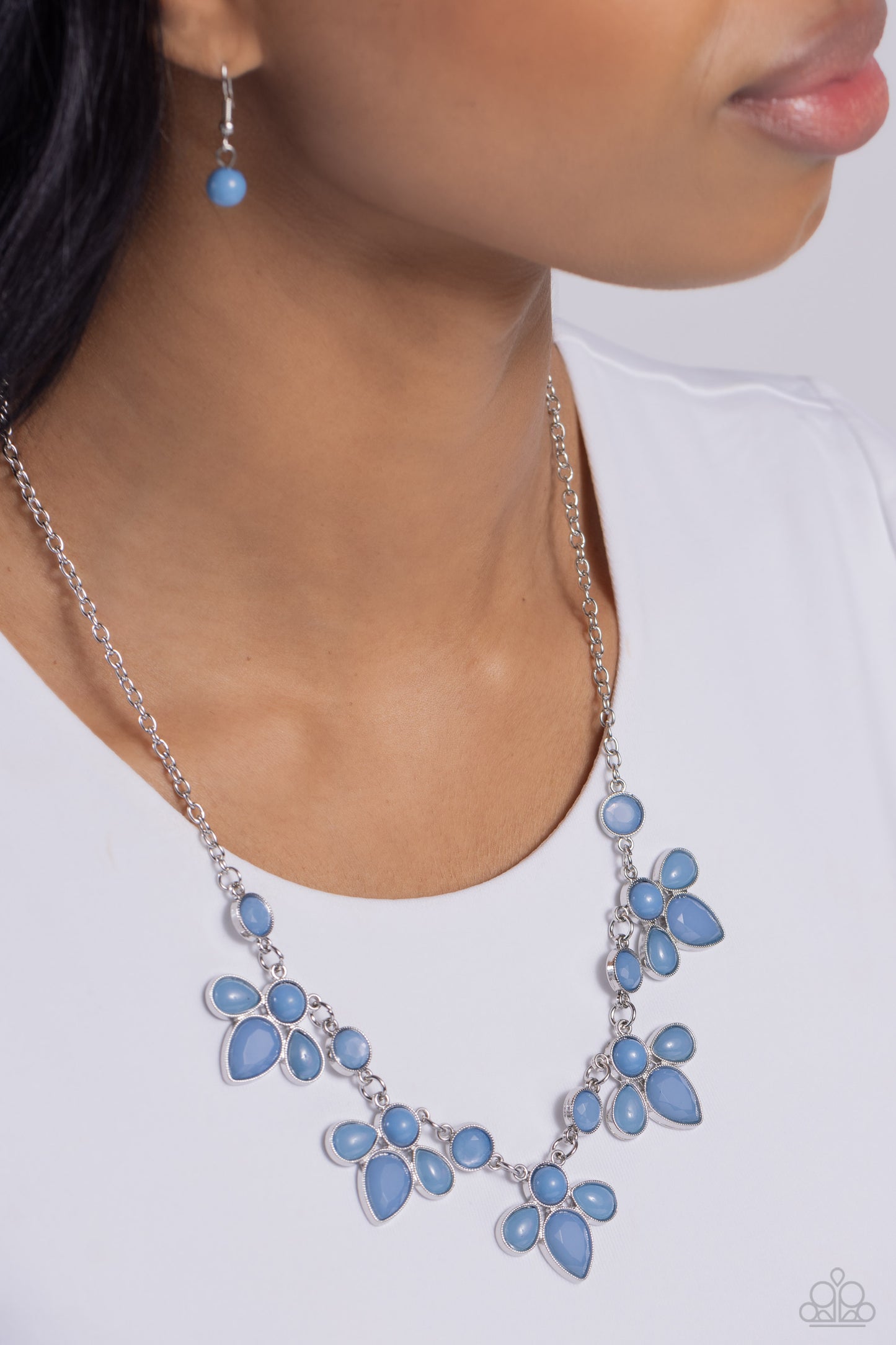 FROND-Runner Fashion - Blue Acrylic Bead Necklace - Paparazzi Accessories