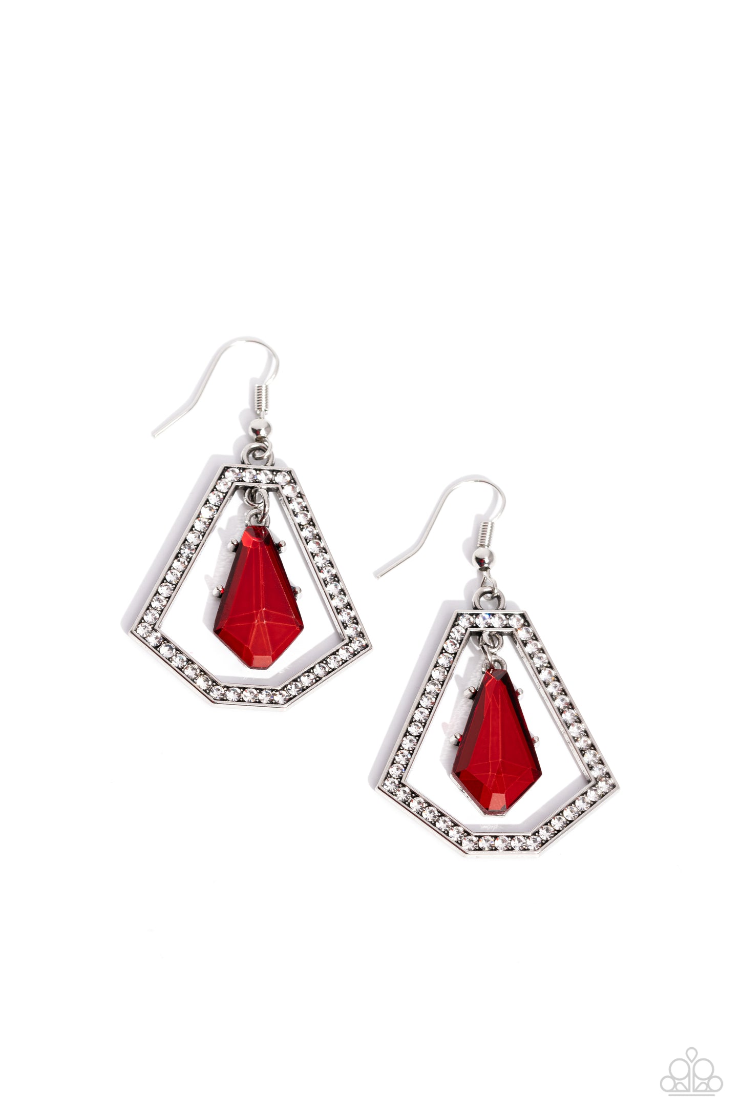 Poshly Photogenic - Red Rhinestone Earrings - Paparazzi Accessories