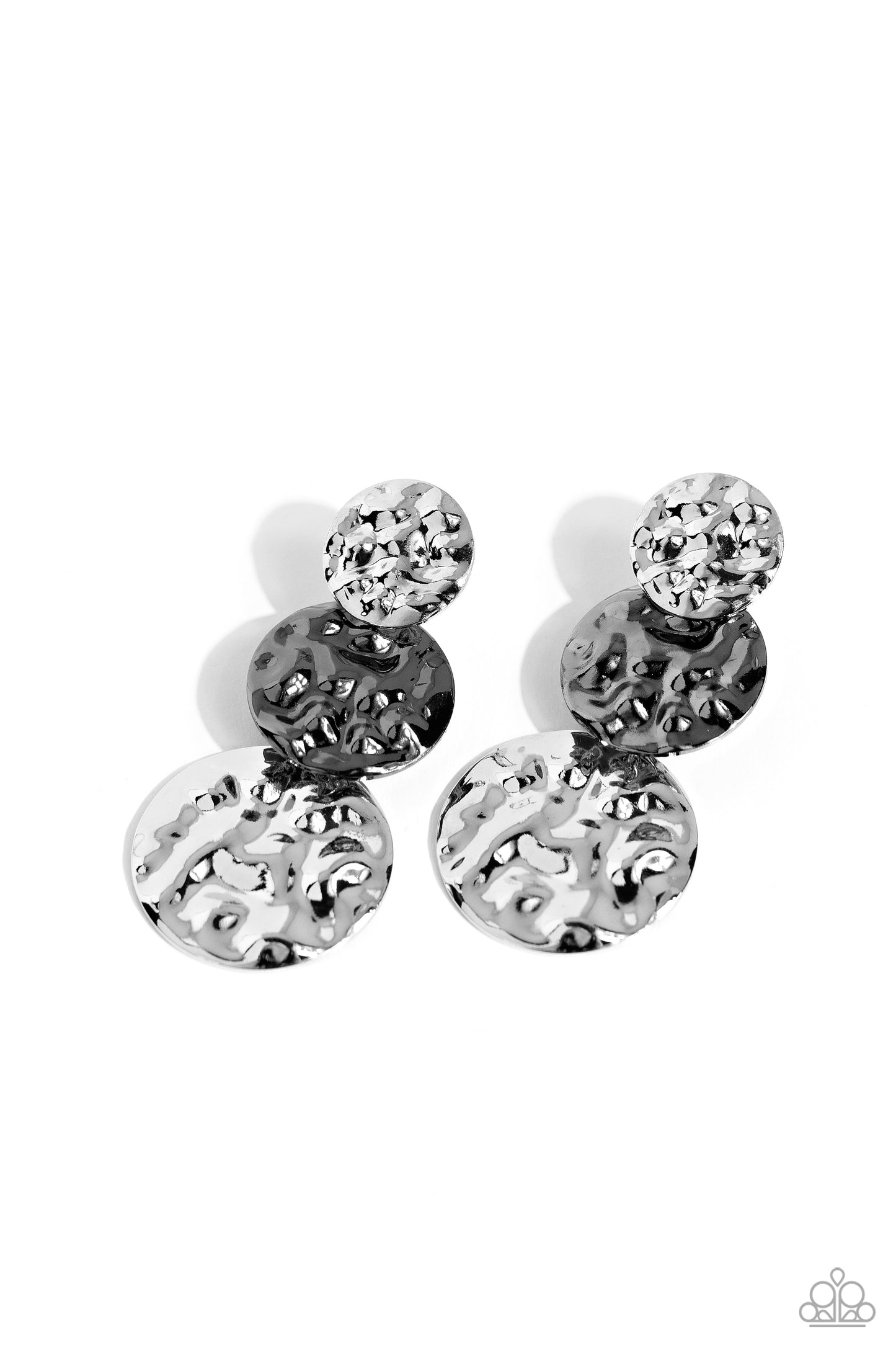 Triple Threat Texture - Multi - Mixed Metal Post Earrings - Paparazzi Accessories