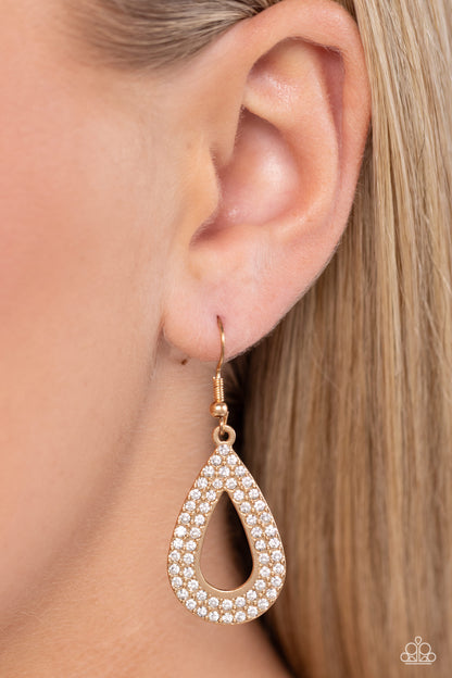 I am the Party - Gold Fishhook Earrings - Paparazzi Accessories