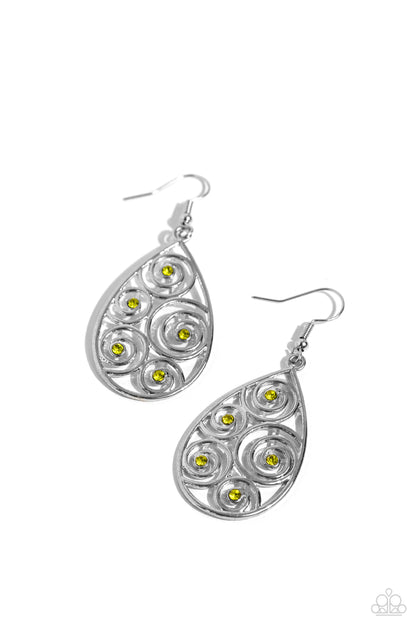 Billowy Bliss - Green Earrings - Paparazzi Accessories
