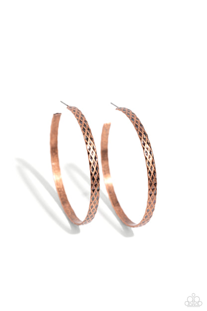 HOOP-De-Do - Copper Hoop Earrings - Paparazzi Accessories