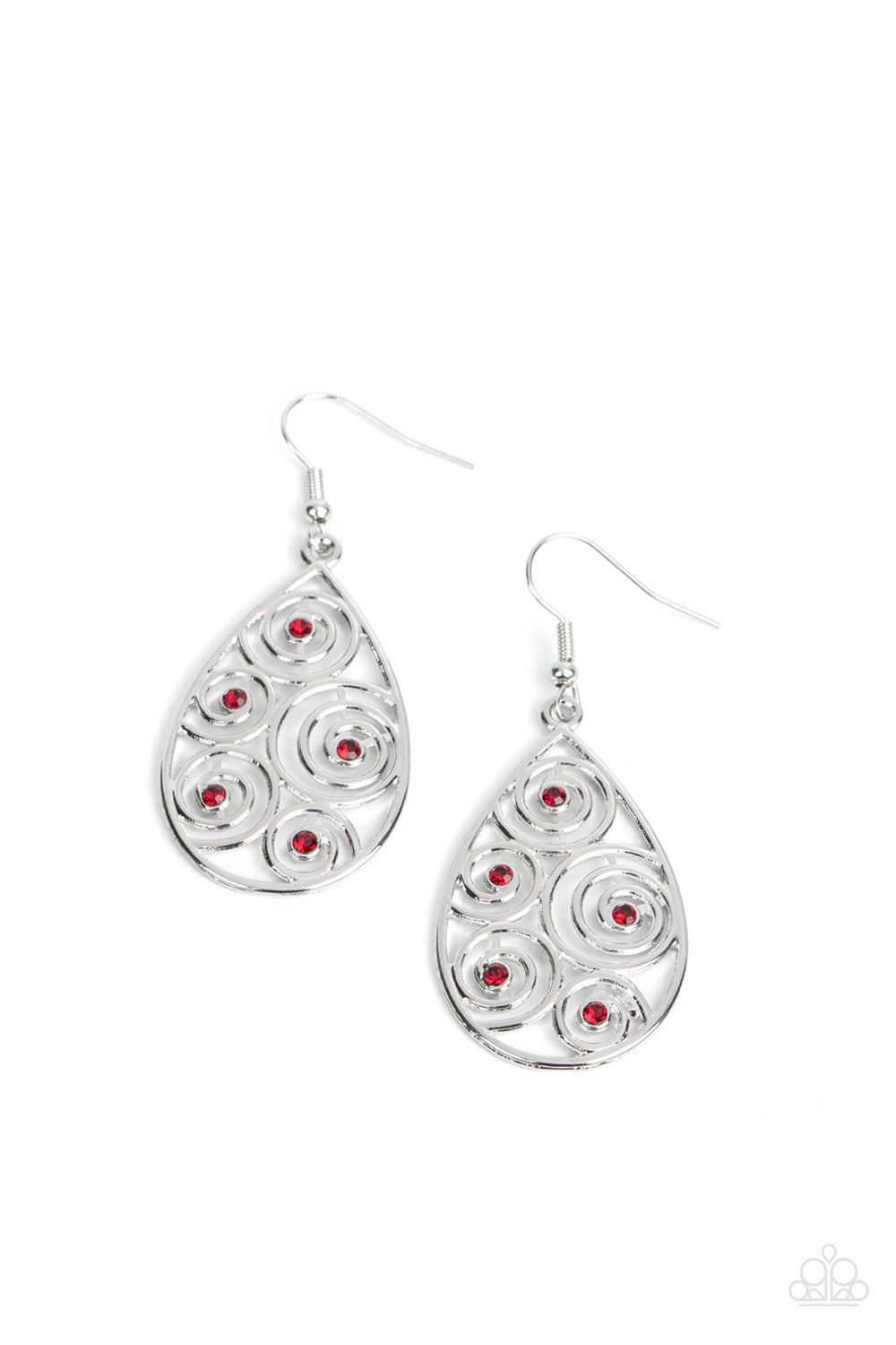 Billowy Bliss - Red Fishhook Earrings - Paparazzi Accessories