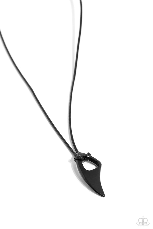 Summer Shark - Black - Urban Necklace - Paparazzi Accessories