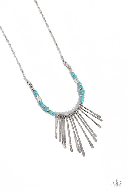 CLAWS of Nature - Blue Crackle Stone Necklace - Paparazzi Accessories