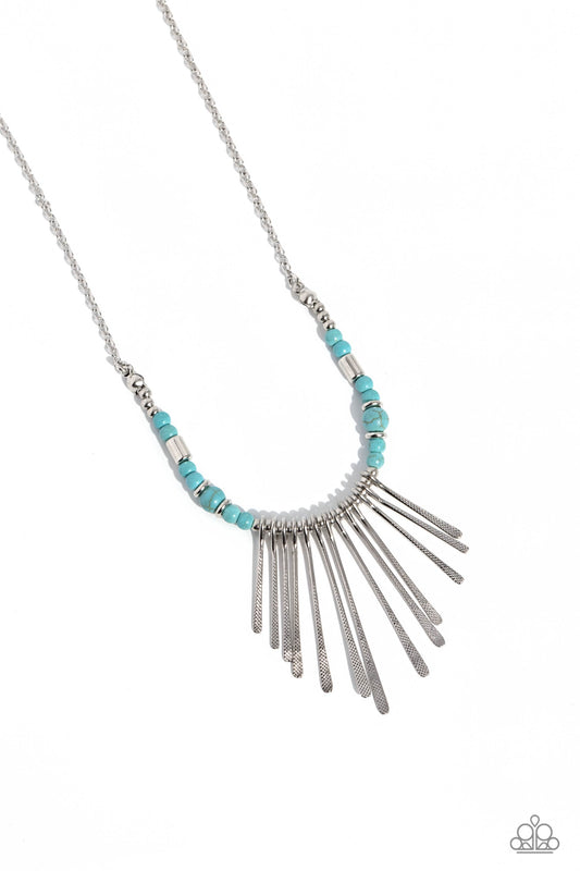 CLAWS of Nature - Blue Crackle Stone Necklace - Paparazzi Accessories