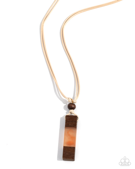 Timber Totem - Orange Urban Necklace - Paparazzi Accessories