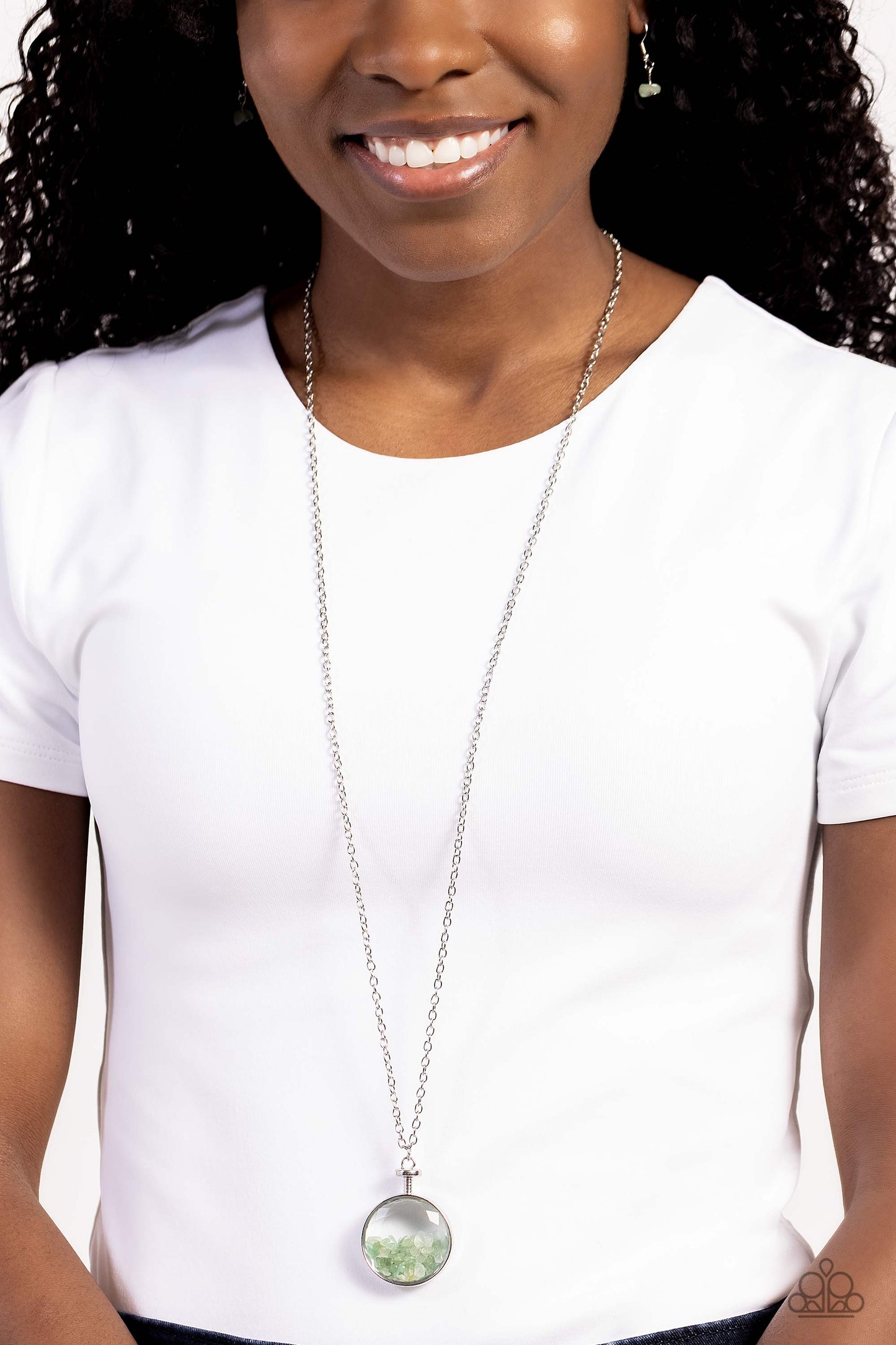 Geo Mine - Green Stone Necklace - Paparazzi Accessories