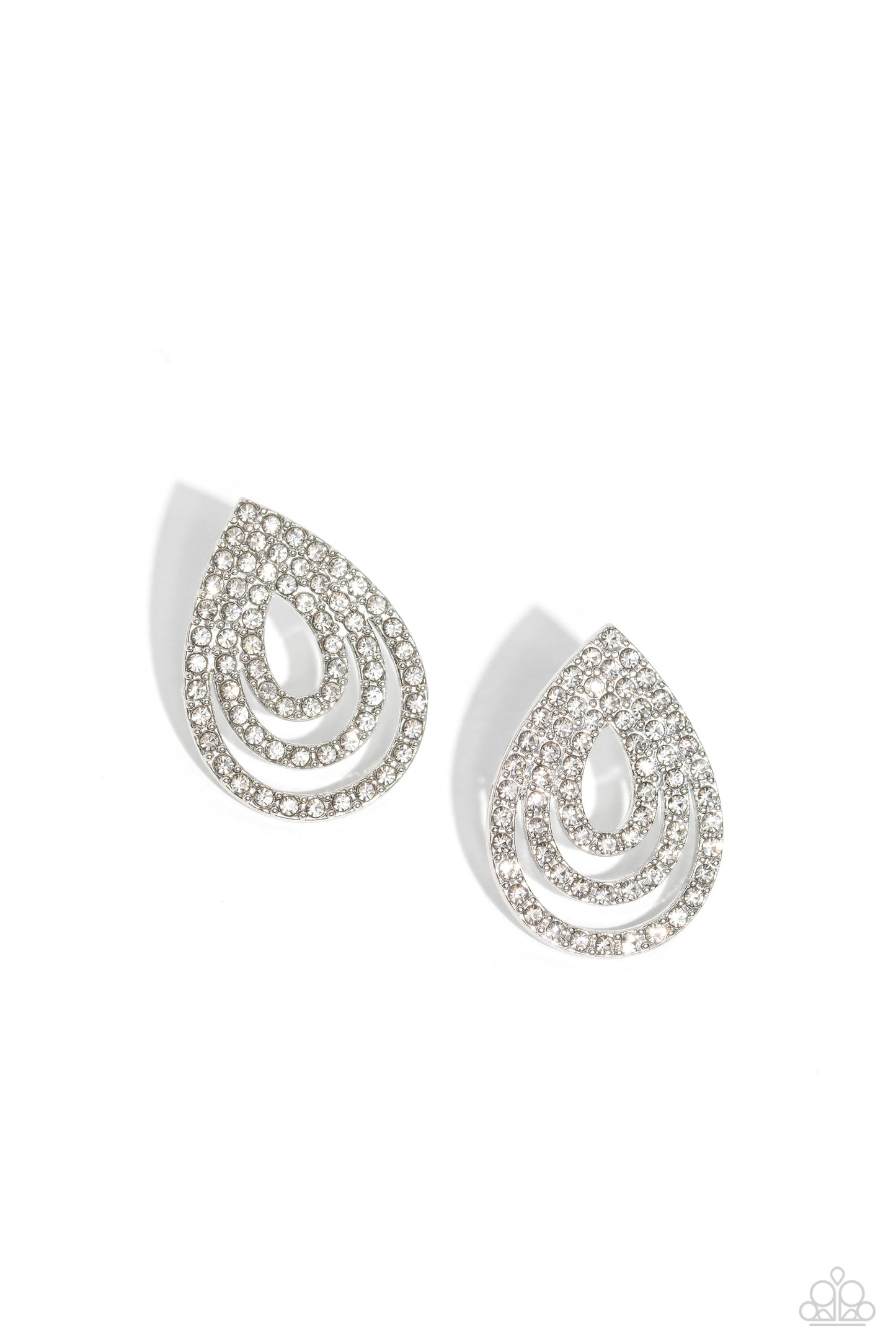 Red Carpet Reverie - White Post Earrings - Paparazzi Accessories