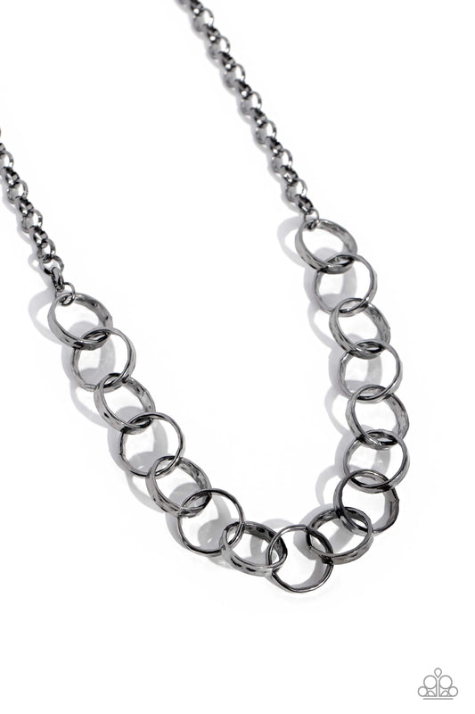 Metro Medley - Black - Gunmetal Necklace - Paparazzi Accessories