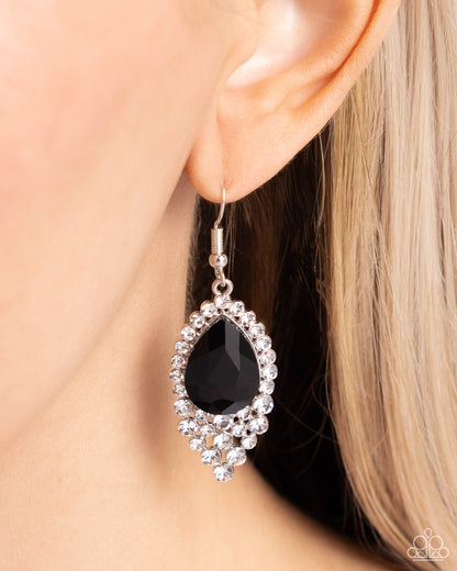 Glorious Glimmer - Black Fishhook Earrings - Paparazzi Accessories