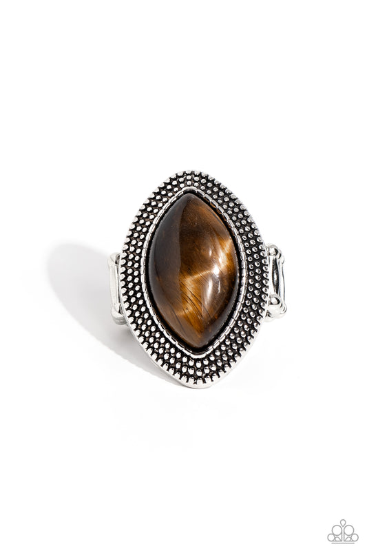 Artisanal Apothecary - Brown - Tiger's Eye Stone Ring - Paparazzi Accessories