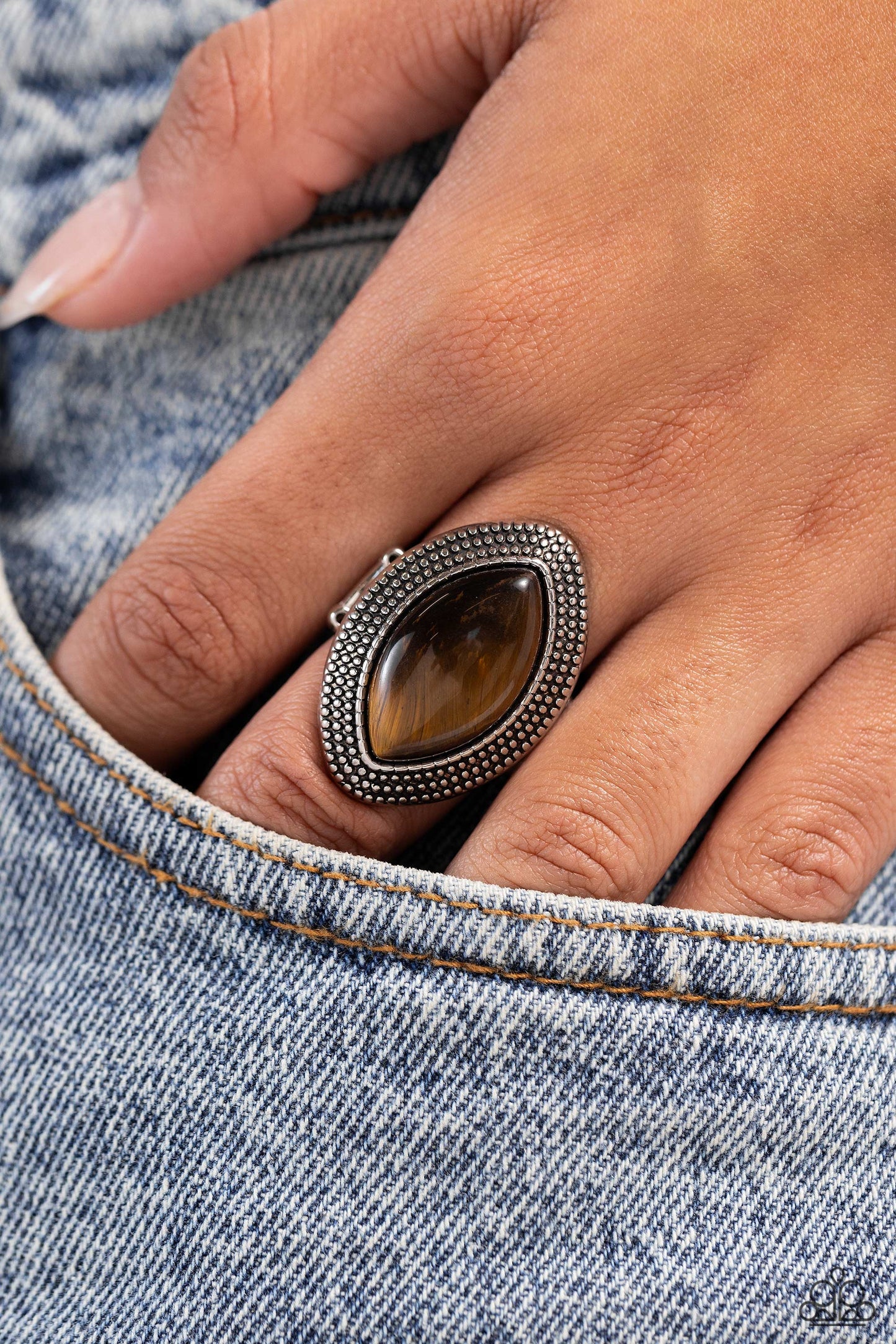 Artisanal Apothecary - Brown - Tiger's Eye Stone Ring - Paparazzi Accessories