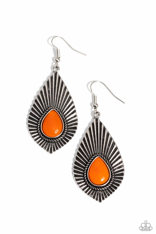 SOUL-ar Flare - Orange Earrings - Paparazzi Accessories