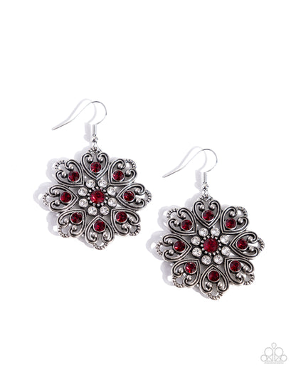 Garden of Love - Red Fishhook Earrings - Paparazzi Accessories