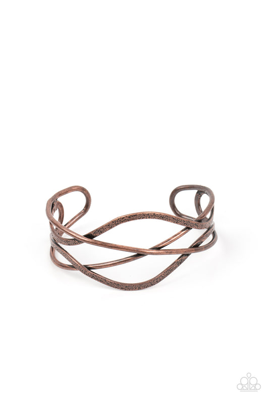 Fierce Fusion - Copper Cuff Bracelet - Paparazzi Accessories