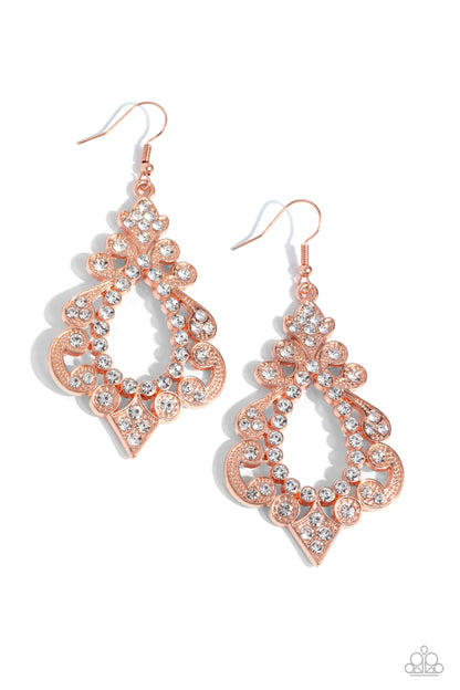 Fit for a DIVA - Copper Fishhook Earrings - Paparazzi Accessories