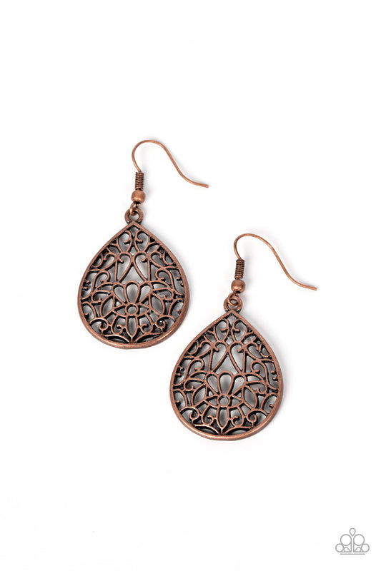 Valley Estate - Copper Earrings - Paparazzi Accessories