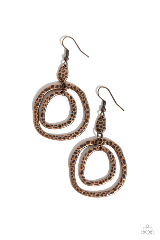 Scalding HAUTE - Copper Earrings - Paparazzi Accessories