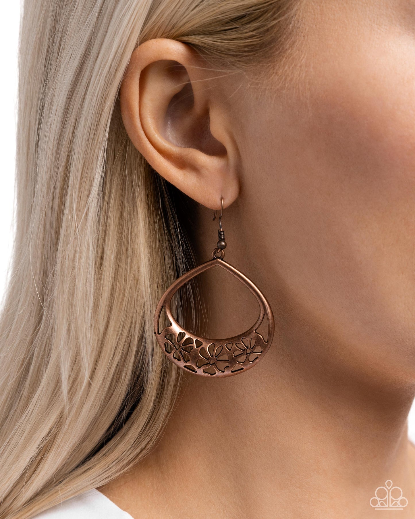Island Ambrosia - Copper Fishhook Earrings - Paparazzi Accessories