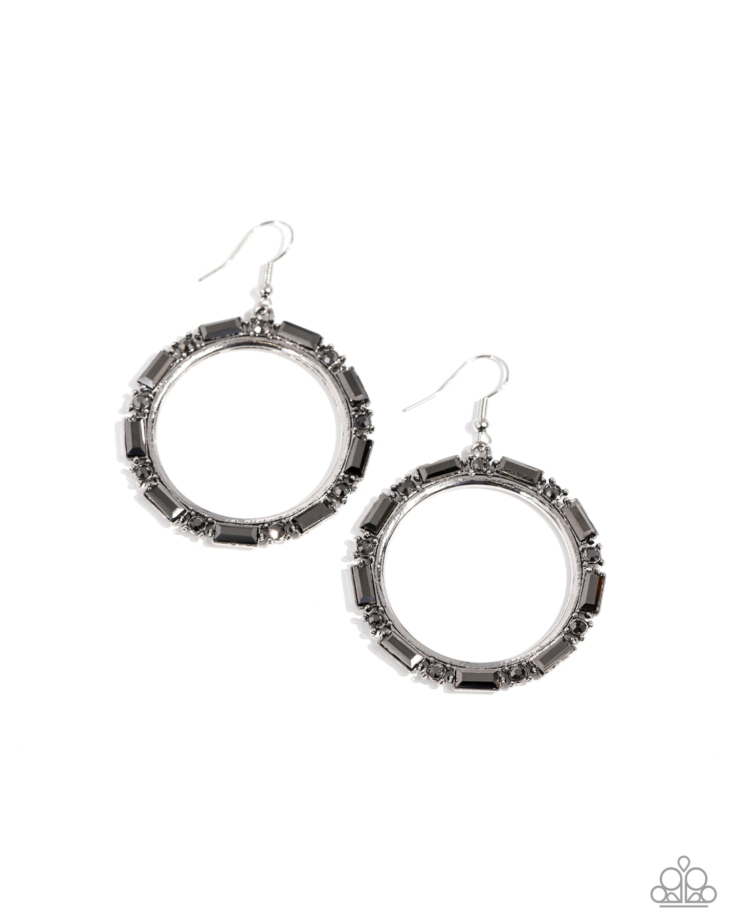 Gritty Glow - Silver Fishhook Earrings - Paparazzi Accessories
