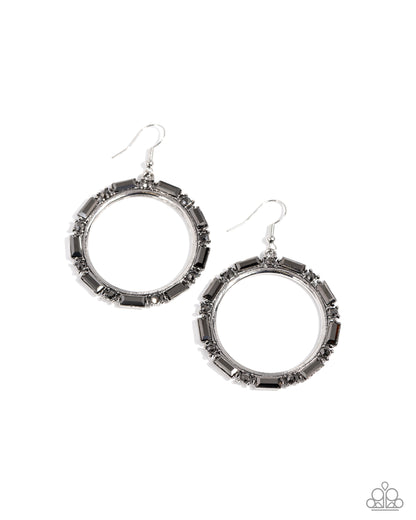 Gritty Glow - Silver Fishhook Earrings - Paparazzi Accessories