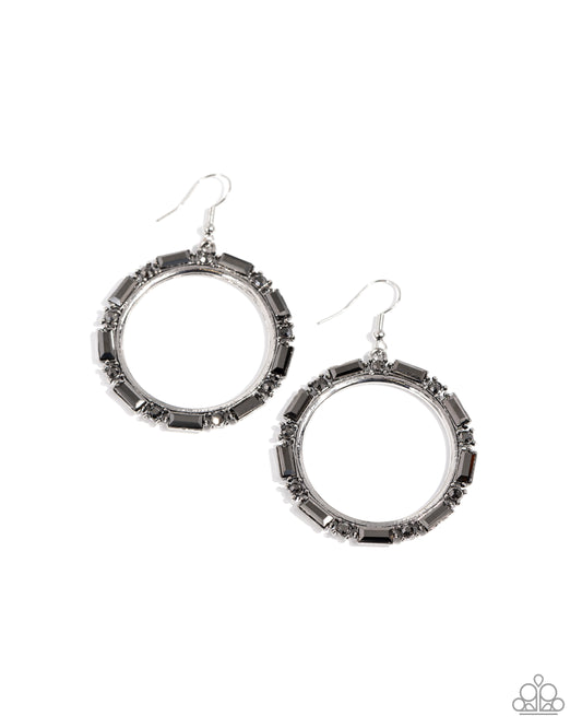 Gritty Glow - Silver Fishhook Earrings - Paparazzi Accessories