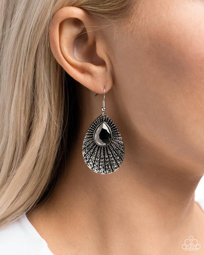 Urban Relic - Silver Fishhook Earrings - Paparazzi Accessories