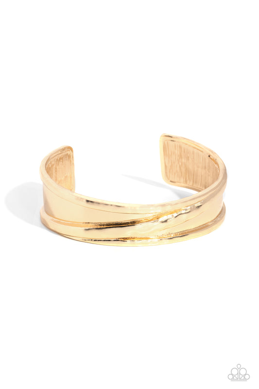 Real Slick - Gold Cuff Bracelet - Paparazzi Accessories