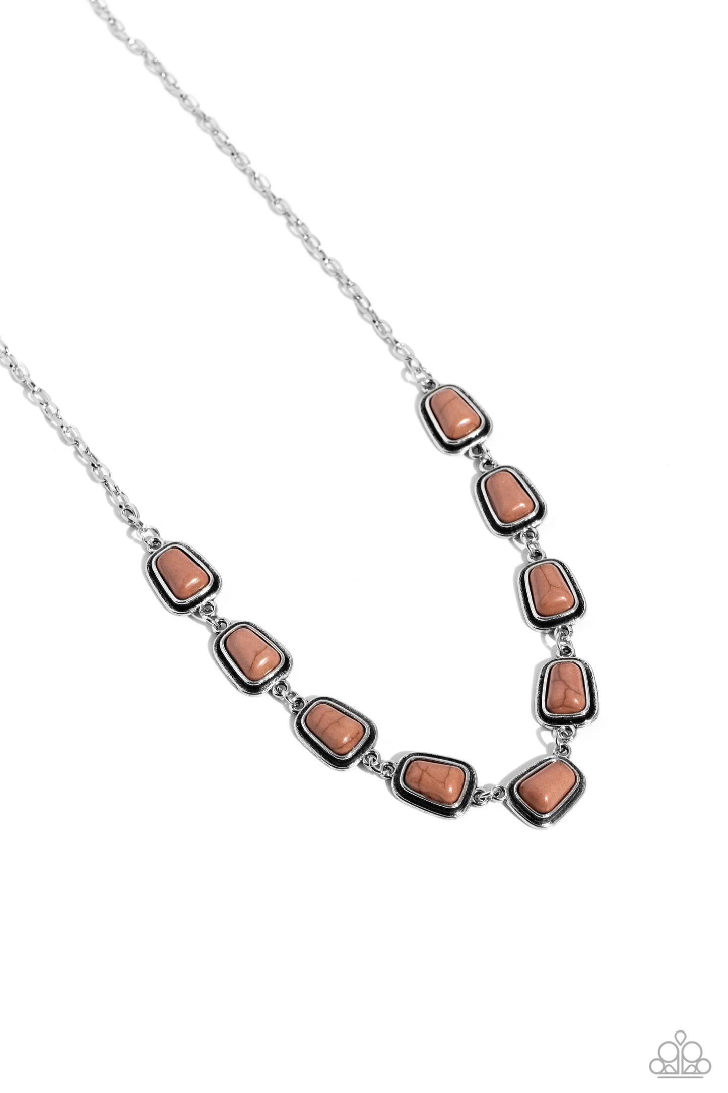 Southern Safari - Brown Crackle Stone Necklace - Paparazzi Accessories