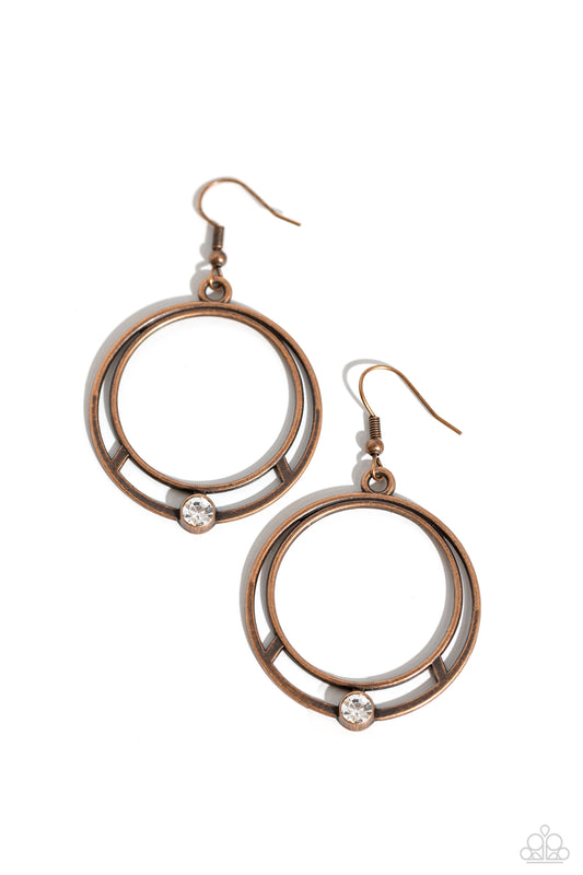 Refined Rotation - Copper Earrings - Paparazzi Accessories