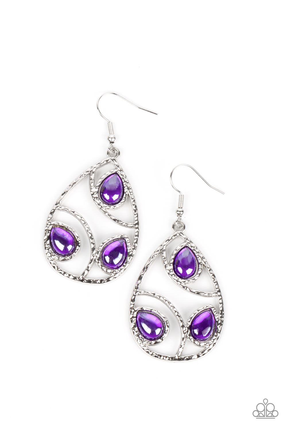 Send the BRIGHT Message - Purple Fishhook Earrings - Paparazzi Accessories