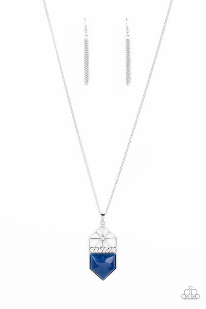 Trailblazing Talisman - Blue Cat's Eye Stone Pendant Necklace - Paparazzi Accessories