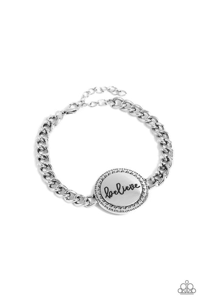 Hope and Faith - Silver Clasp Bracelet - Paparazzi Accessories