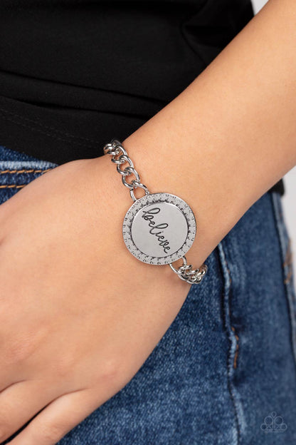 Hope and Faith - Silver Clasp Bracelet - Paparazzi Accessories