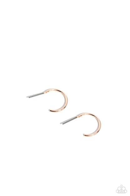 Ultra Upmarket - Rose Gold Mini Hoop Earrings - Paparazzi Accessories