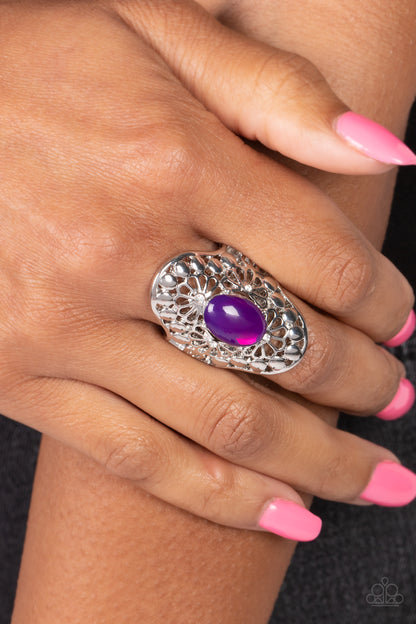 Mexican Magic - Purple Opalescent Bead Ring - Paparazzi Accessories