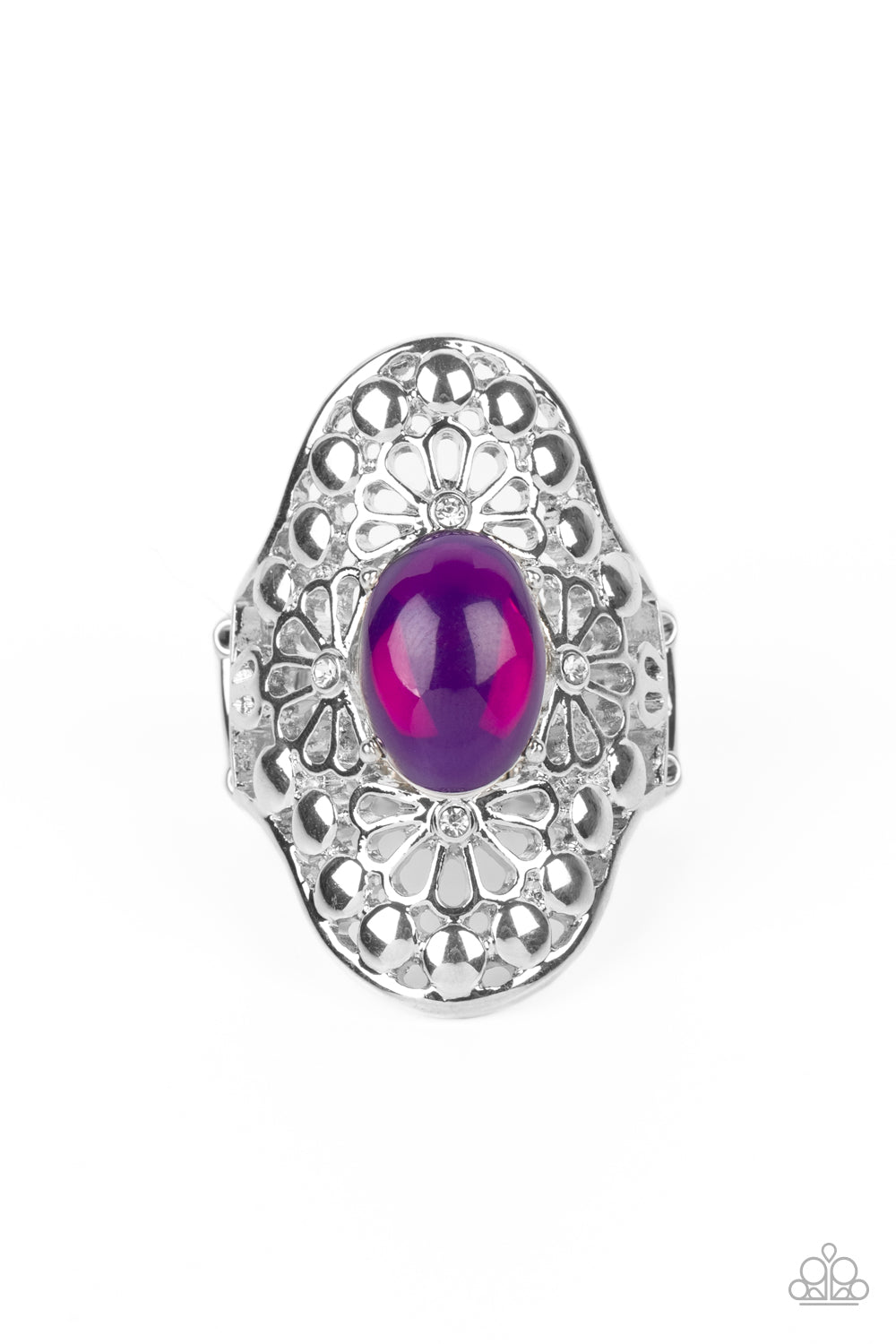 Mexican Magic - Purple Opalescent Bead Ring - Paparazzi Accessories