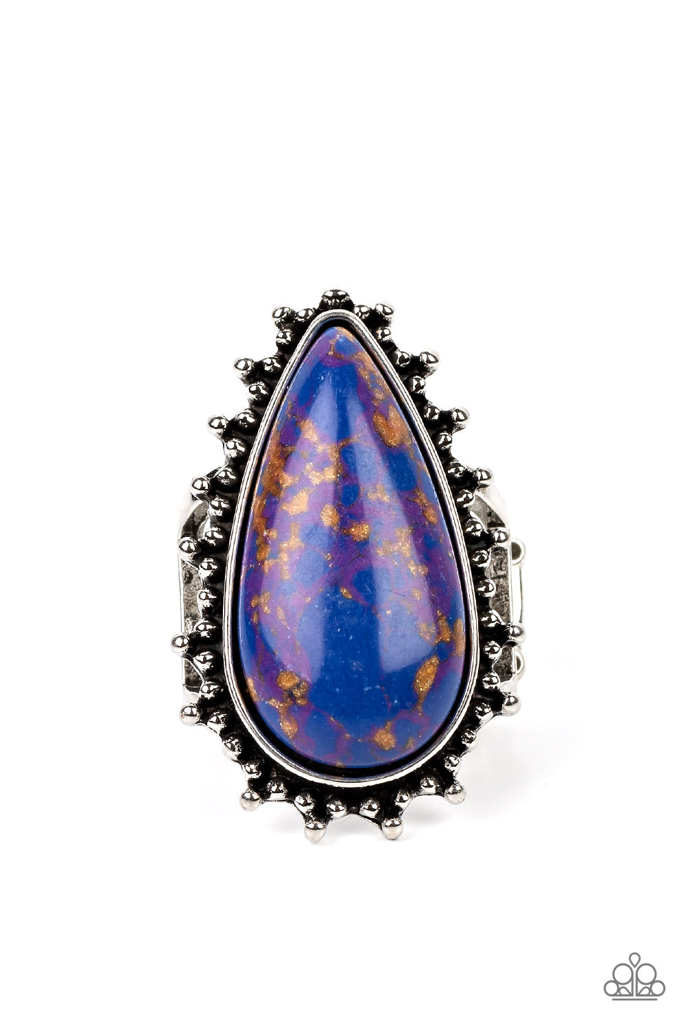 Down-to-Earth Essence - Purple Teardrop Stone Ring - Paparazzi Accessories