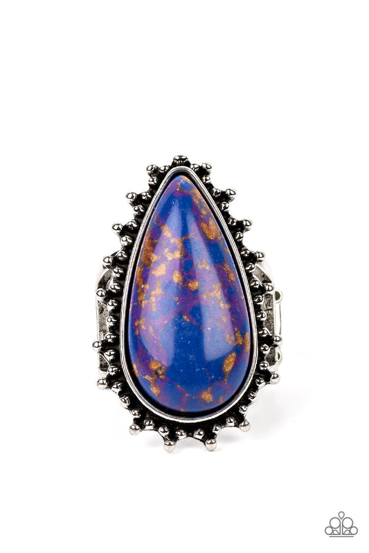 Down-to-Earth Essence - Purple Teardrop Stone Ring - Paparazzi Accessories