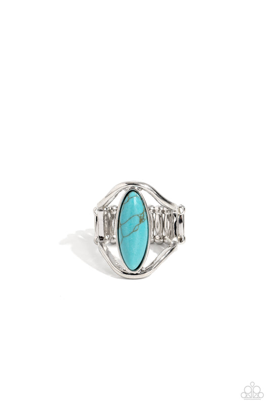 Spartan Stone - Blue Ring - Paparazzi Accessories