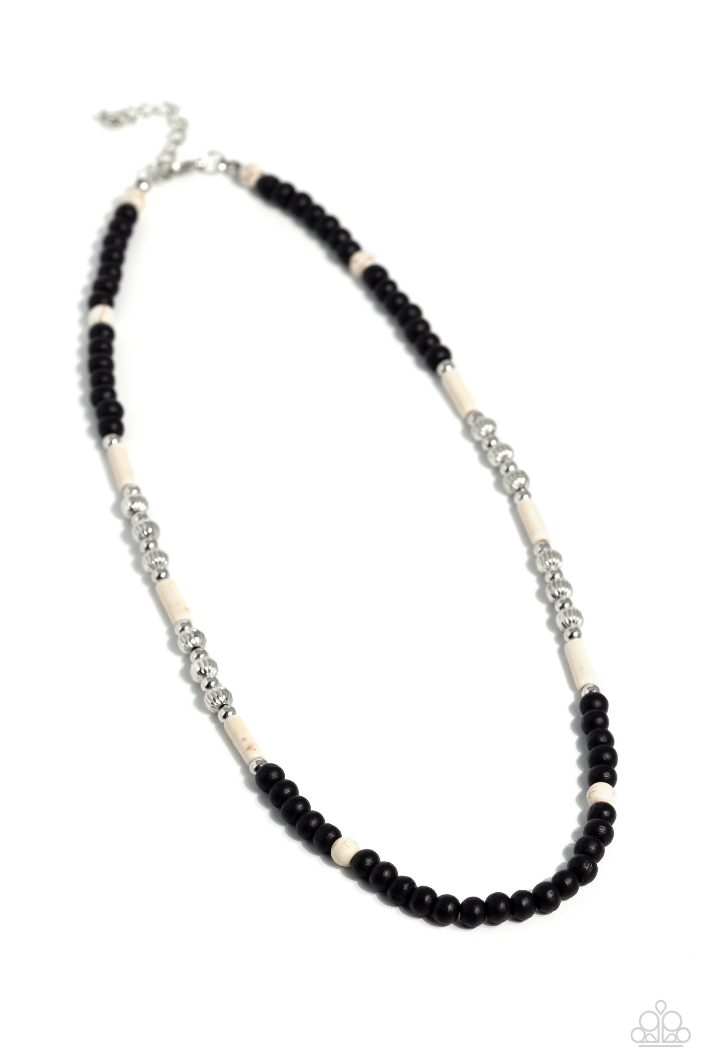 Volcanic Valiance - White Crackle Stone Urban Necklace - Paparazzi Accessories