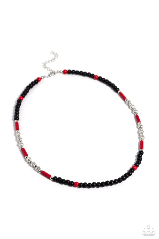 Volcanic Valiance - Red Stone Necklace - Paparazzi Accessories